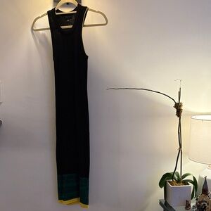 Topshop Black and Green Maxi Dress